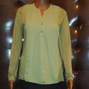 Olive Green, Long-Sleeve,  Button-Up Shirt